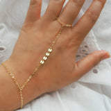 Dainty 14k Gold Filled Hand Piece with Tiny Coins