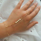 Dainty 14k Gold Filled Hand Piece with Tiny Coins