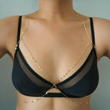 14k Gold Filled Sparkle Bar Chain Halter Top Body Chain