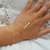 Dainty 14k Gold Filled Hand Piece with Tiny Coins