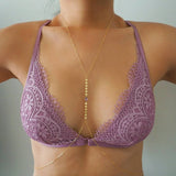 14k Gold Filled with 14k Solid Gold AMETHYST Oval Coin Line Dainty Body Chain