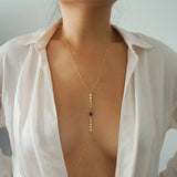 14k Gold Filled with 14k Solid Gold SPINEL Oval Coin Line Dainty Body Chain