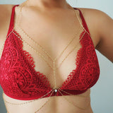14k Gold Filled Bohemian Double Layer Dainty Chain Bralette Halter Top Body Chain