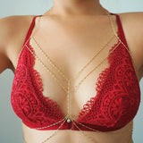 14k Gold Filled Bohemian Double Layer Dainty Chain Bralette Halter Top Body Chain