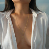 14k Gold Filled with 14k Solid Gold Tiny GARNET Dainty Body Chain