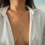 14k Gold Filled with 14k Solid Gold Tiny GARNET Dainty Body Chain