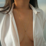 14k Gold Filled with 14k Solid Gold Tiny GARNET Dainty Body Chain