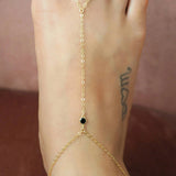 14k Gold Filled SPINEL Dainty Foot Piece Anklet