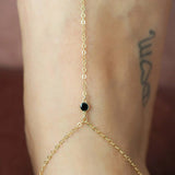 14k Gold Filled SPINEL Dainty Foot Piece Anklet
