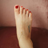 14k Gold Filled with 14k Solid Gold CITRINE Dainty Foot Piece Anklet