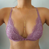 14k Gold Filled with 14k Solid Gold AMETHYST Oval Coin Line Dainty Body Chain
