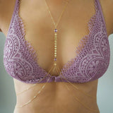 14k Gold Filled with 14k Solid Gold AMETHYST Double Layer Oval Coin Line Dainty Body Chain