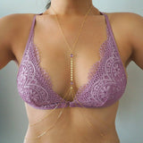 14k Gold Filled with 14k Solid Gold AMETHYST Double Layer Oval Coin Line Dainty Body Chain