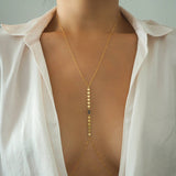 14k Gold Filled with 14k Solid Gold LABRADORITE Oval Coin Line Dainty Body Chain