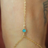 14k Gold Filled with 14k Solid Gold LABRADORITE Dainty Foot Piece Anklet