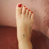 14k Gold Filled SPINEL Dainty Foot Piece Anklet