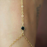 14k Gold Filled SPINEL Dainty Foot Piece Anklet
