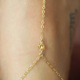 14k Gold Filled with 14k Solid Gold CITRINE Dainty Foot Piece Anklet