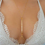 14k Gold Filled with 14k Solid Gold CITRINE Double Layer Oval Coin Line Dainty Body Chain