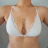 14k Gold Filled with 14k Solid Gold GARNET Double Layer Oval Coin Line Dainty Body Chain
