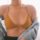 14k Gold Filled Bohemian Double Layer Dainty Chain Bralette Halter Top Body Chain