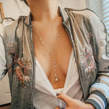 14k Gold Filled Swarovski & Fan Double Layer Dainty Body Chain