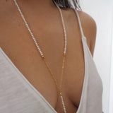 14k Gold Filled with Tiny Freshwater Pearl Dainty Body Chain