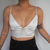 14k Gold Filled Double Layer DRAPED BACK Coin Line Body Chain