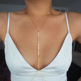 14k Gold Filled Double Layer DRAPED BACK Coin Line Body Chain