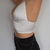 14k Gold Filled Double Layer DRAPED BACK Coin Line Body Chain