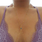 14k Gold Filled with 14k Solid Gold LABRADORITE Double Layer Body Chain