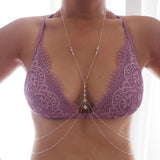 Sterling Silver with CZ Fan Double Layer Dainty Body Chain