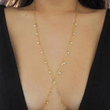 14k Gold Filled Hanging CZ Diamonds Dainty Body Chain | Version 2.0