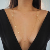 14k Gold Filled Tiny Coins Halter Top Body Chain | Version 2.0