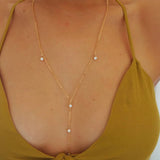 14k Gold Filled CZ Tassel Dainty Body Chain
