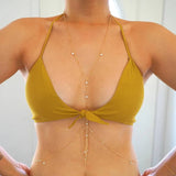 14k Gold Filled CZ Tassel Dainty Body Chain