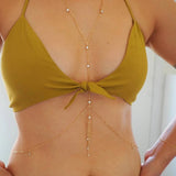 14k Gold Filled CZ Tassel Dainty Body Chain