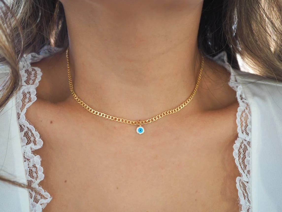 14k gold evil eye choker deals