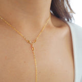 14k Gold Filled with 14k Solid Gold Citrine Triple Marquise Dainty Line Body Chain