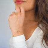 14k Gold Filled with 14k Solid Gold Labradorite Triple Marquise Hand Piece