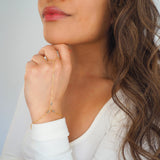 14k Gold Filled with 14k Solid Gold Labradorite Triple Marquise Hand Piece