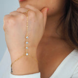 14k Gold Filled Four CZ Hand Piece
