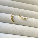 14k SOLID GOLD Mini Spike Half Hoop Earrings | Sold As Pair