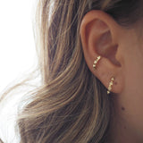 14k SOLID GOLD Mini Spike Half Hoop Earrings | Sold As Pair
