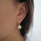 14k Gold Filled Hoops with 14k Gold Plated CZ Starburst