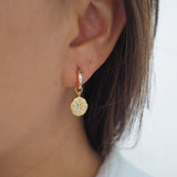 14k Gold Filled Hoops with 14k Gold Plated CZ Starburst