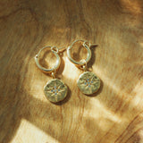 14k Gold Filled Hoops with 14k Gold Plated CZ Starburst