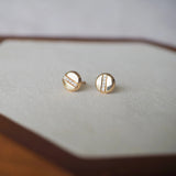 14k Solid Gold CZ Nail Head Stud Earrings | Sold as Pair