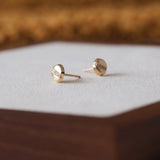 14k Solid Gold CZ Nail Head Stud Earrings | Sold as Pair