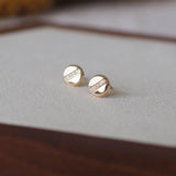 14k Solid Gold CZ Nail Head Stud Earrings | Sold as Pair